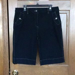 Chico’s Platinum Dark Indigo Jean Shorts